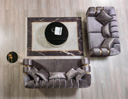 Santana Smoke Velvet Sofa & Loveseat - Lara FurnitureLiving Room Set