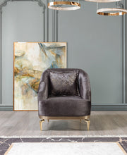 Santana Smoke Velvet Sofa & Loveseat - Lara FurnitureLiving Room Set