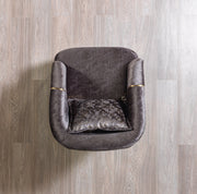 Santana Smoke Velvet Sofa & Loveseat - Lara FurnitureLiving Room Set