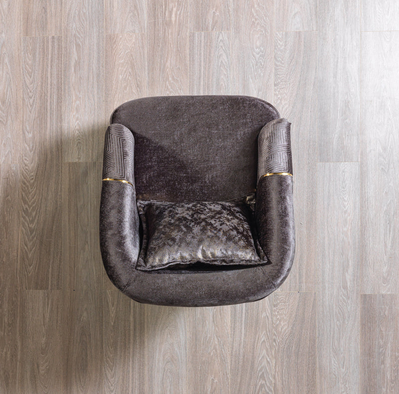 Santana Smoke Velvet Sofa & Loveseat - Lara FurnitureLiving Room Set