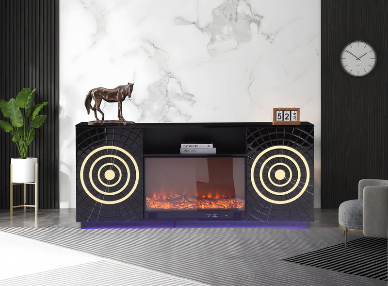 Santiago Black Tv Stand - SANTIAGO-BLK-TVS