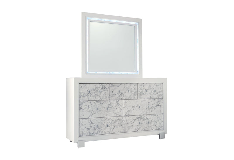 Santorini White Dresser - Lara FurnitureDresser