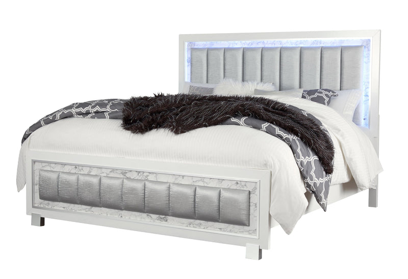 Santorini White Full Bed - Lara FurnitureFull Bed