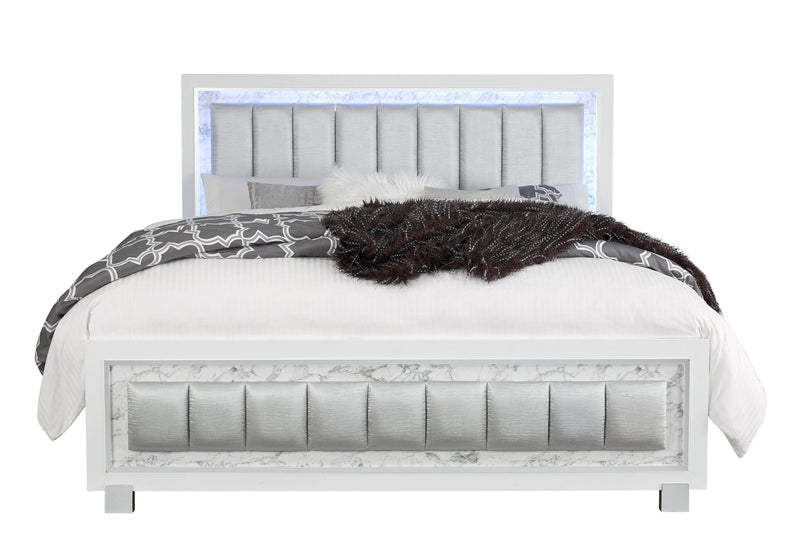 Santorini White Full Bed - Lara FurnitureFull Bed