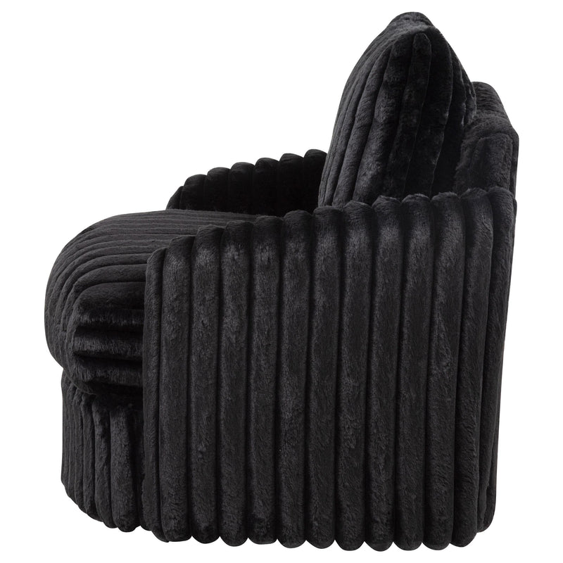 Sarco Corduroy Upholstered Swivel Accent Arm Chair Black - 902542