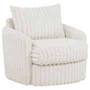 Sarco Corduroy Upholstered Swivel Accent Arm Chair Ivory - 902541