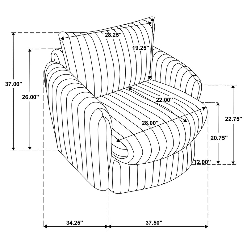 Sarco Corduroy Upholstered Swivel Accent Arm Chair Ivory - 902541