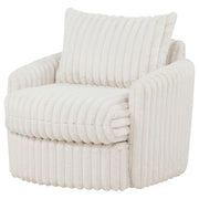 Sarco Corduroy Upholstered Swivel Accent Arm Chair Ivory - 902541