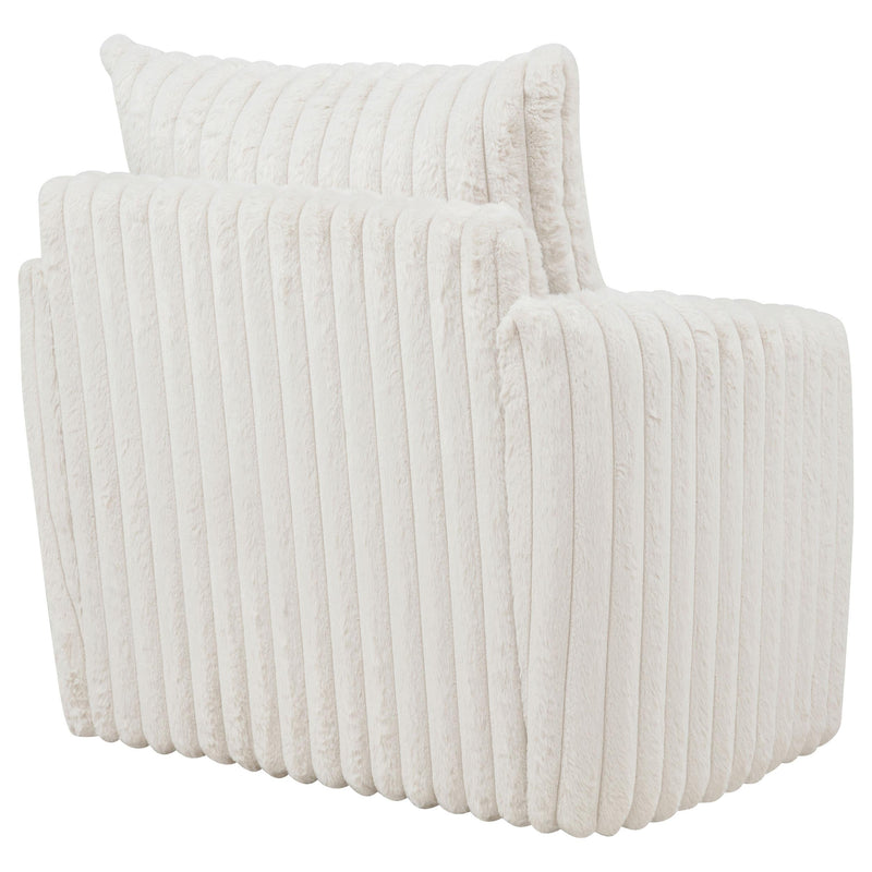 Sarco Corduroy Upholstered Swivel Accent Arm Chair Ivory - 902541
