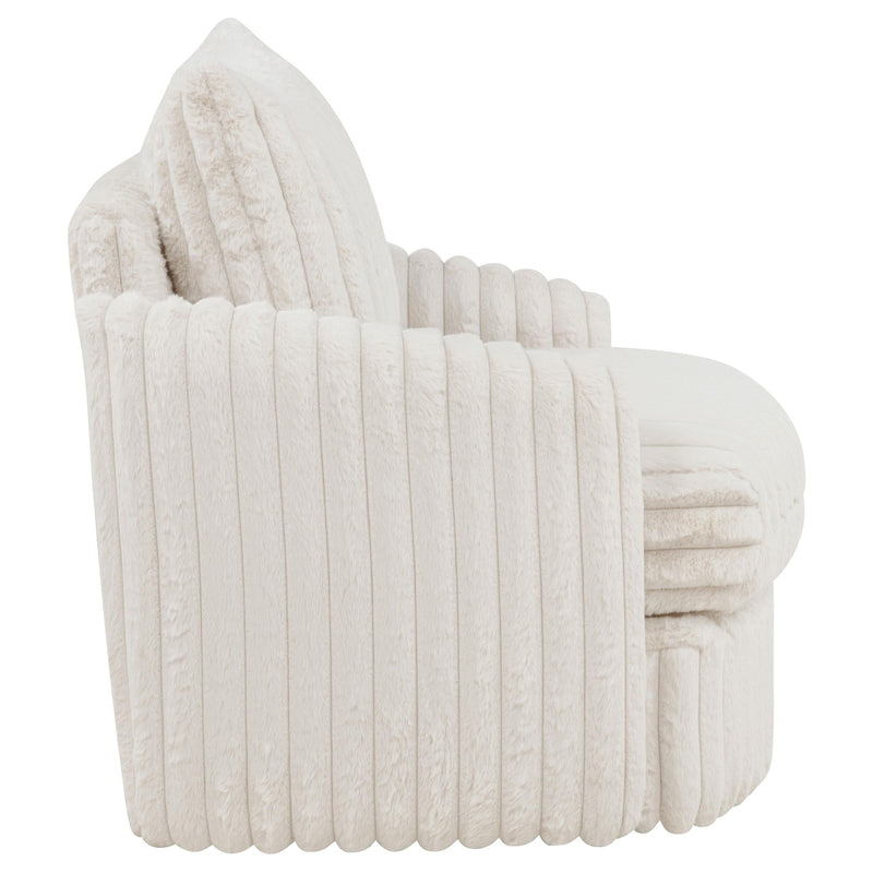 Sarco Corduroy Upholstered Swivel Accent Arm Chair Ivory - 902541