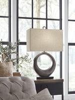 Saria Antique Silver Finish Table Lamp - Lara FurnitureTable Lamp