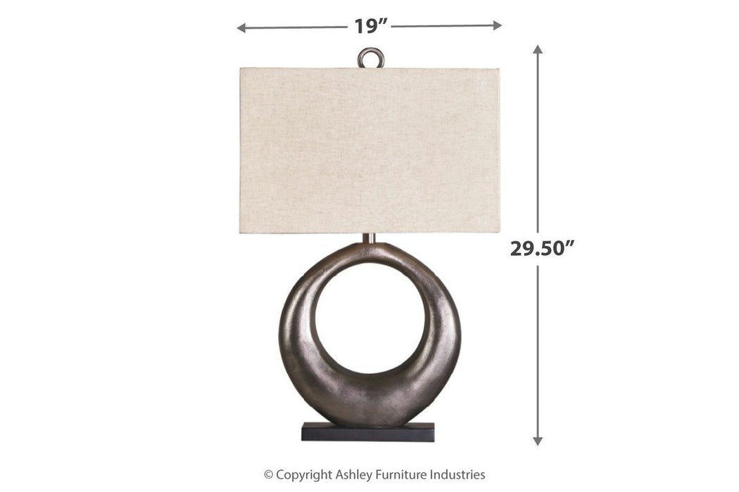 Saria Antique Silver Finish Table Lamp - Gate FurnitureTable Lamp