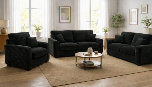 Savannah - Black Upholstered Chair with Throw Pillows Included - L405-C
