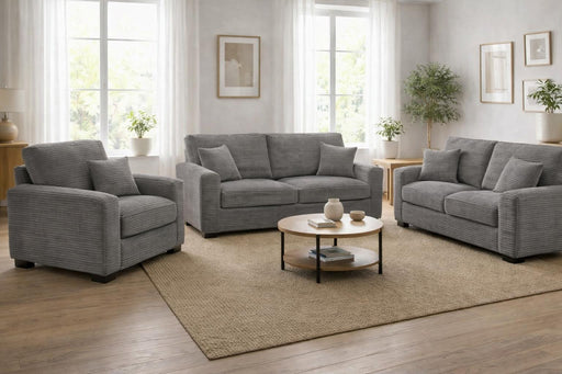 Savannah - Charcoal Upholstered Loveseat with Throw Pillows Included - L406-L