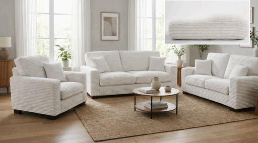 Savannah - White Upholstered Sofa with Throw Pillows Included - L409-S