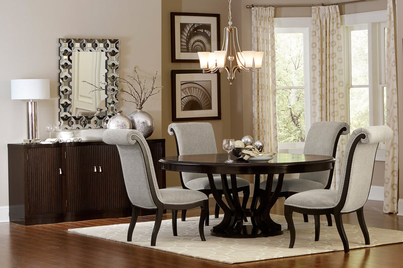 Savion Espresso Round/Oval Extendable Dining Set - Lara FurnitureDining Room Set