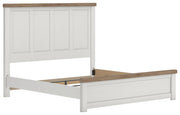 Savonport King Panel Bed, Chest and Nightstand in White/Brown - PKG025303