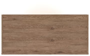 Savonport King Panel Bed, Dresser, Mirror, Chest and Nightstand in White/Brown - PKG025306
