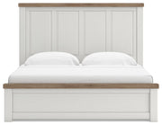 Savonport King Panel Bed with Storage, Dresser and Nightstand in White/Brown - PKG025523