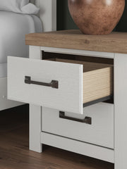 Savonport King Panel Storage Bed, Chest and Nightstand in White/Brown - PKG025534
