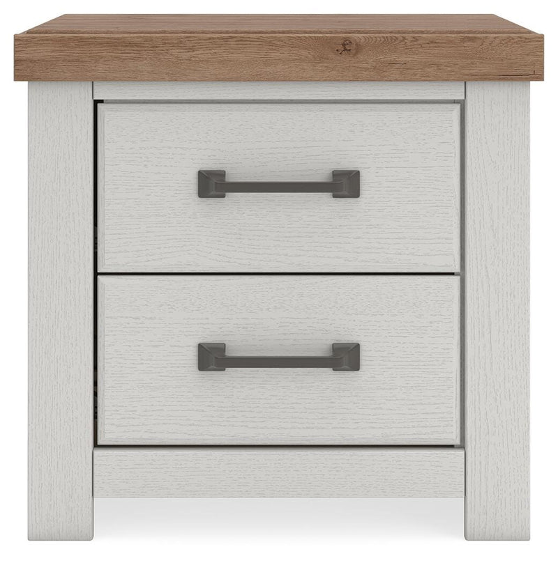 Savonport King Panel Storage Bed, Dresser and Nightstand in White/Brown - PKG025539