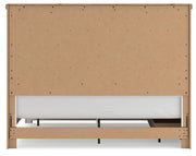 Savonport King Panel Storage Bed, Dresser, Mirror and Chest in White/Brown - PKG025313
