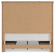 Savonport King Panel Storage Bed, Dresser, Mirror and Chest in White/Brown - PKG025536