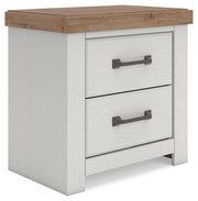Savonport King Panel Storage Bed, Dresser, Mirror, Chest and Nightstand in White/Brown - PKG025537