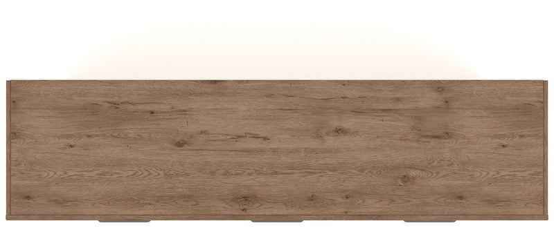 Savonport Queen Panel Storage Bed, Dresser and Chest in White/Brown - PKG025525