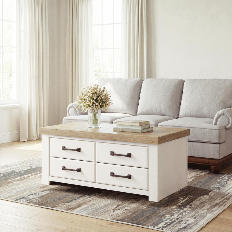 Savonport White/Brown Coffee Table - T4615-1
