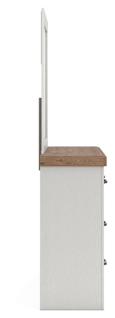 Savonport White/Brown Dresser and Mirror - B4615B1
