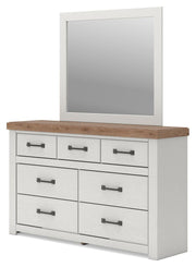 Savonport White/Brown Dresser and Mirror - B4615B1