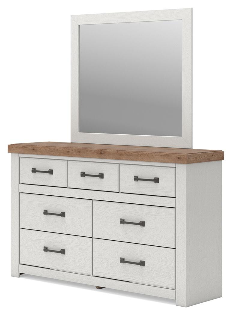 Savonport White/Brown Dresser and Mirror - B4615B1