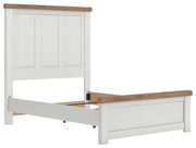 Savonport White/Brown Full Panel Bed - B4615B3