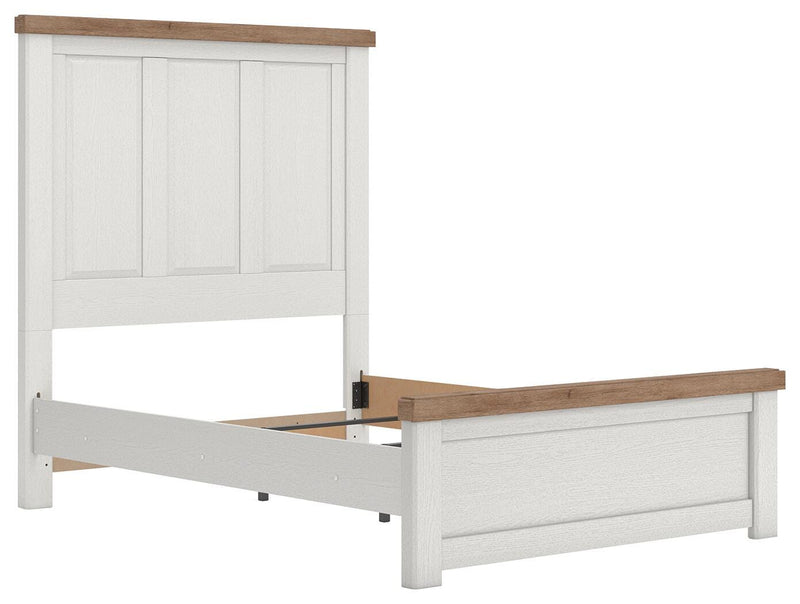 Savonport White/Brown Full Panel Bed - B4615B3