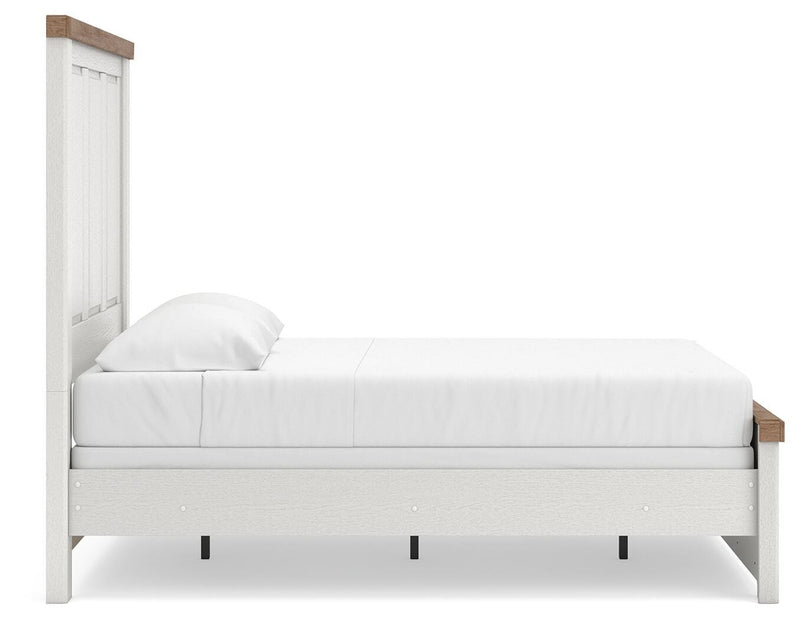 Savonport White/Brown Full Panel Bed - B4615B3