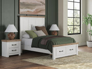 Savonport White/Brown Full Panel Storage Bed - B4615B6