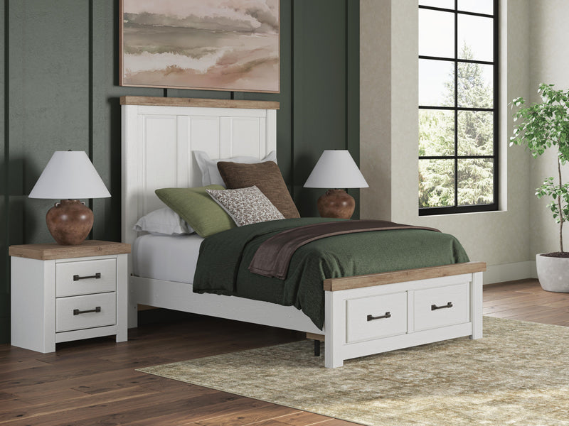 Savonport White/Brown Full Panel Storage Bed - B4615B6
