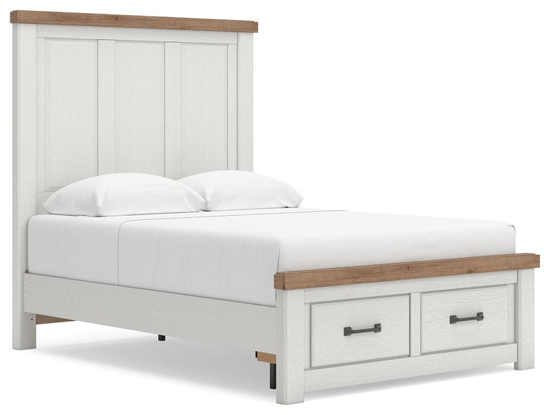 Savonport White/Brown Full Panel Storage Bed - B4615B6