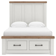 Savonport White/Brown Full Panel Storage Bed - B4615B6
