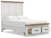 Savonport White/Brown Full Panel Storage Bed - B4615B6