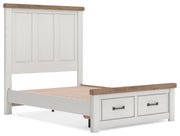 Savonport White/Brown Full Panel Storage Bed - B4615B6