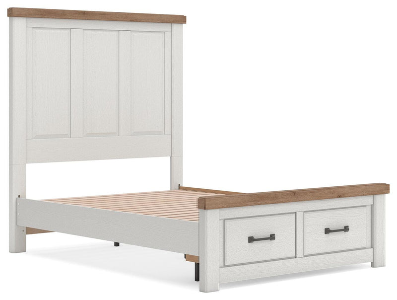 Savonport White/Brown Full Panel Storage Bed - B4615B6
