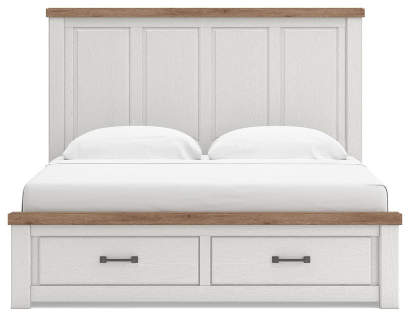 Savonport White/Brown King Panel Storage Bed - B4615B17