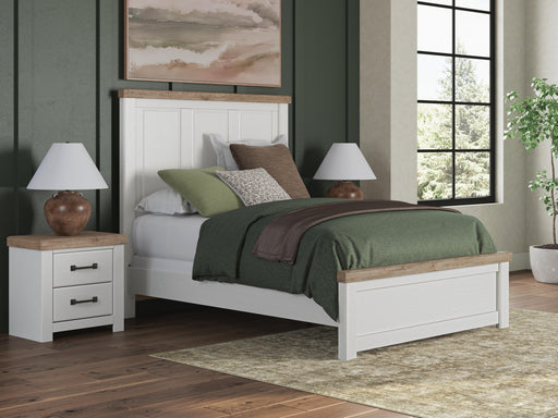 Savonport White/Brown Queen Panel Bed - B4615B4