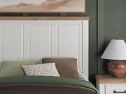Savonport White/Brown Queen Panel Bed with Storage - B4615B12