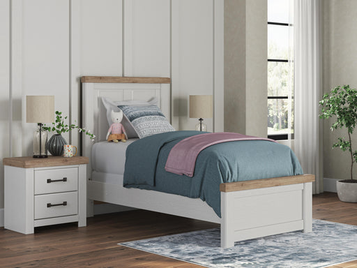 Savonport White/Brown Twin Panel Bed - B4615B2