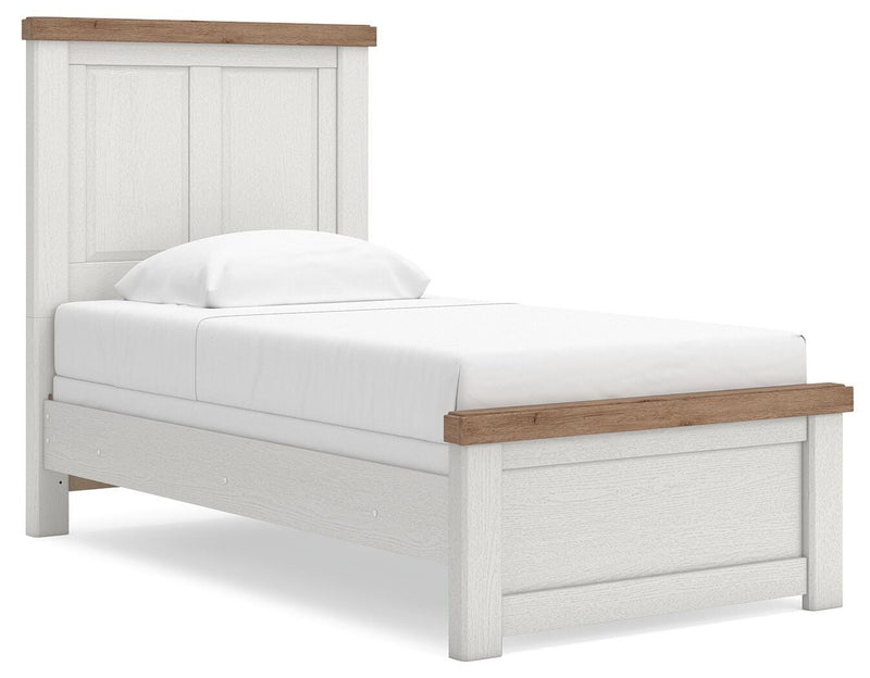 Savonport White/Brown Twin Panel Bed - B4615B2