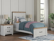Savonport White/Brown Twin Panel Storage Bed - B4615B5