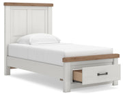 Savonport White/Brown Twin Panel Storage Bed - B4615B5